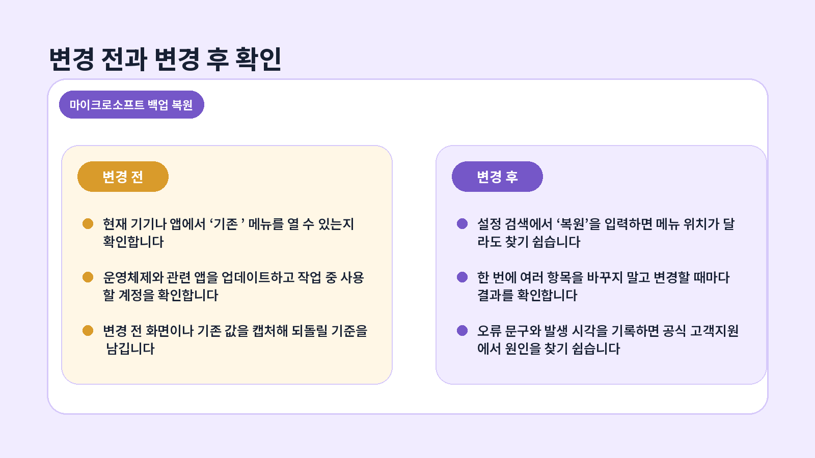 Microsoft Authenticator 백업 복원 핵심 확인 항목