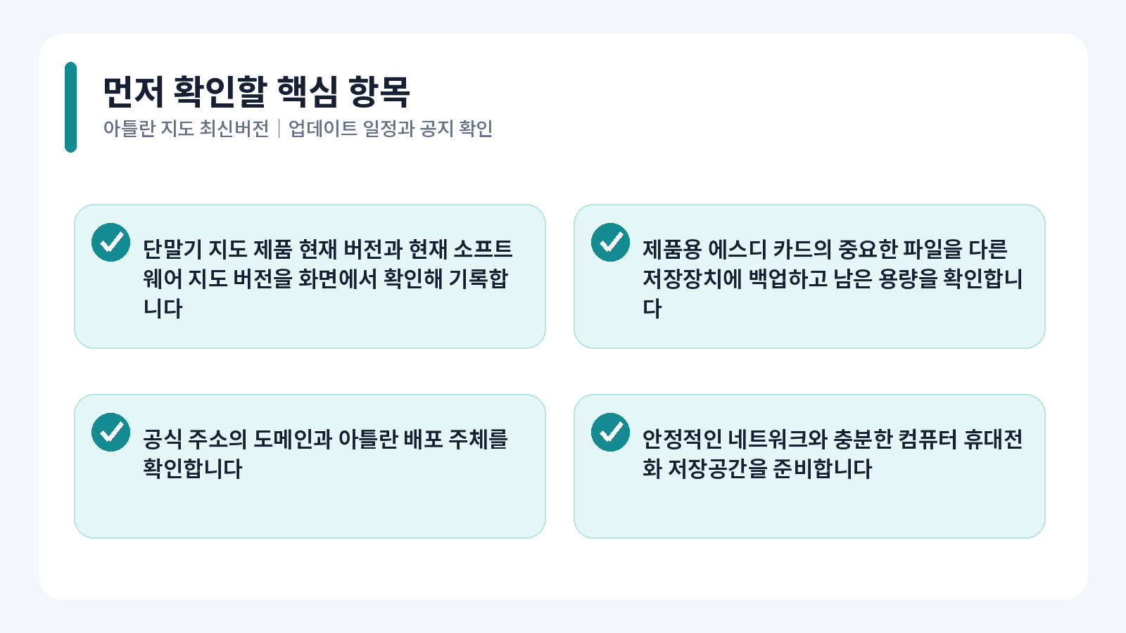 아틀란 지도 최신버전 핵심 확인 항목