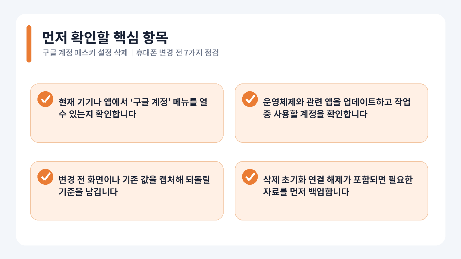 구글 계정 패스키 핵심 확인 항목