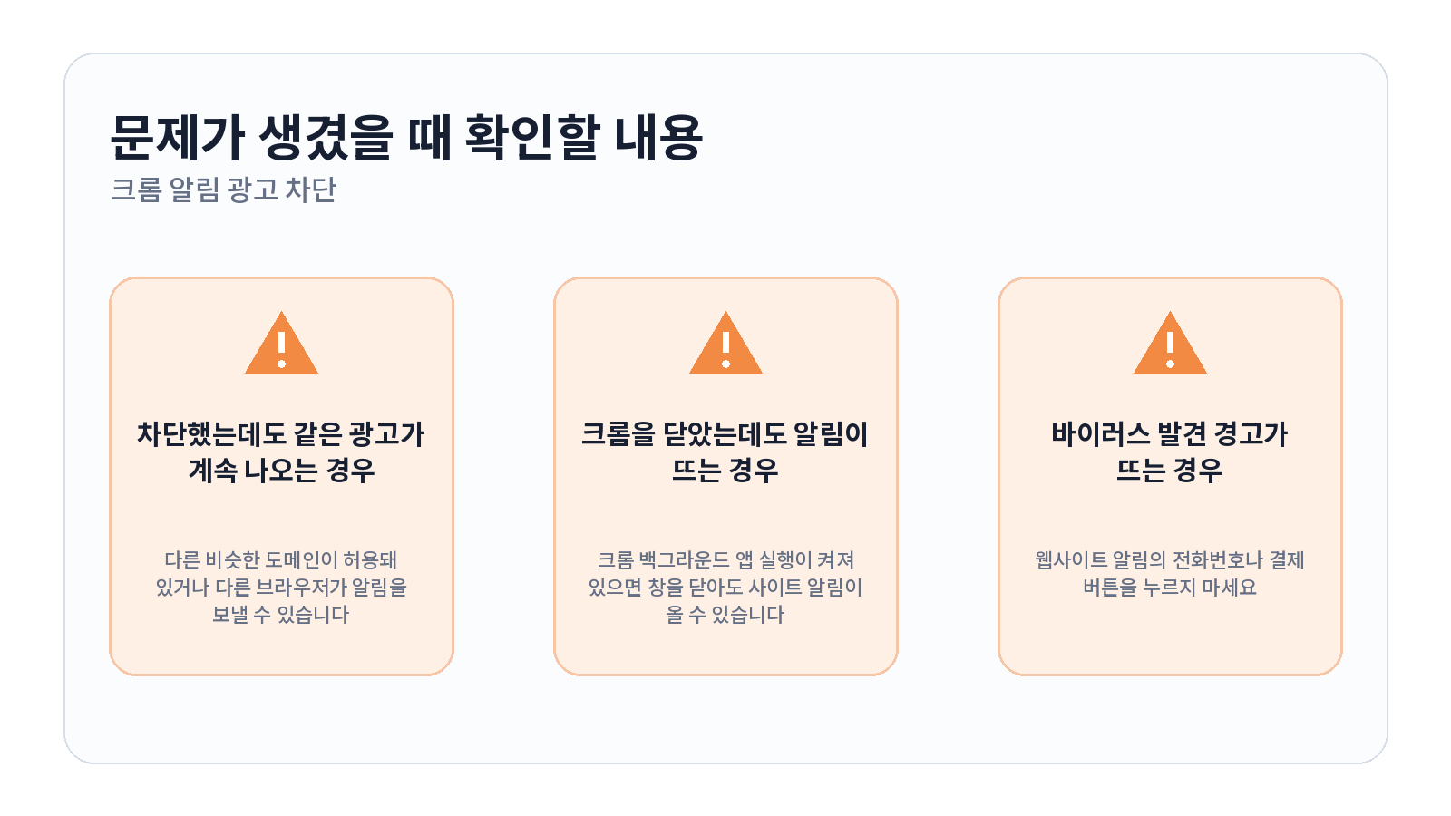크롬 알림 광고 차단하고 오른쪽 아래 팝업 없애는 방법 3 크롬 알림 광고 차단하고 오른쪽 아래 팝업 없애는 방법 문제 해결 항목