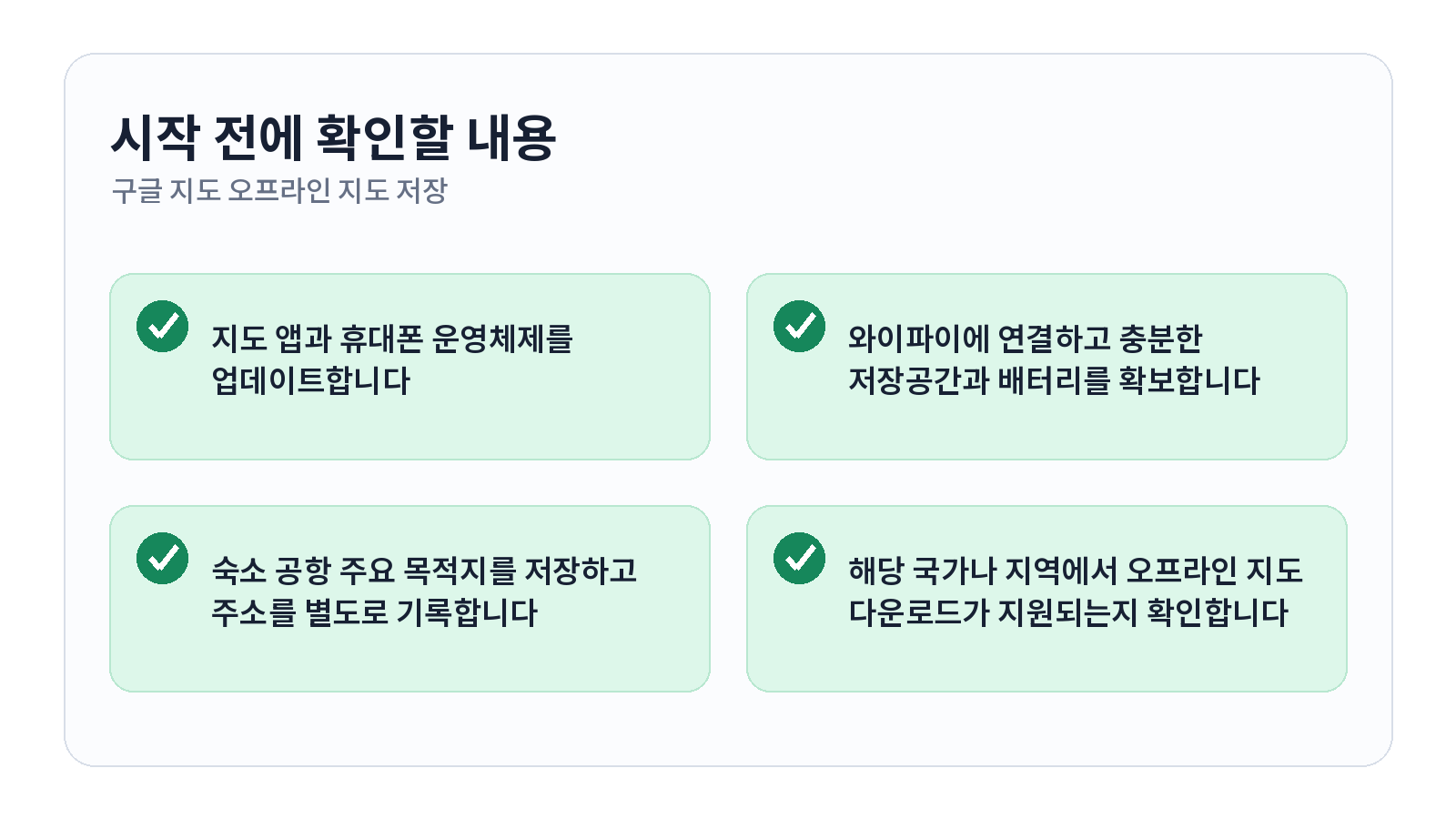 구글 지도 오프라인 지도 저장하고 인터넷 없이 사용하는 방법 시작 전 체크리스트