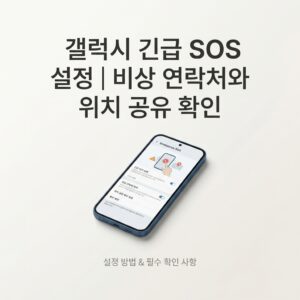 ai thumbnail minimal 갤럭시 긴급 SOS 설정｜비상 연락처와 위치 공유 확인 1790074077