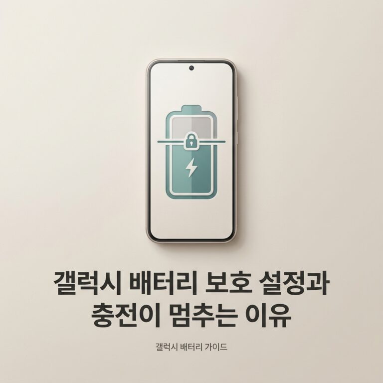 ai thumbnail minimal 갤럭시 배터리 보호 설정과 충전이 멈추는 이유 1789825797