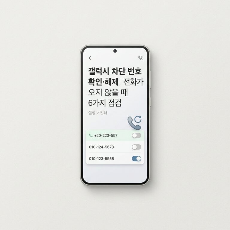 ai thumbnail minimal 갤럭시 차단 번호 확인·해제｜전화가 오지 않을 때 6가지 점검 1789911731