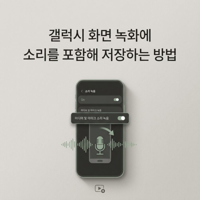 ai thumbnail minimal 갤럭시 화면 녹화에 소리를 포함해 저장하는 방법 1789812575