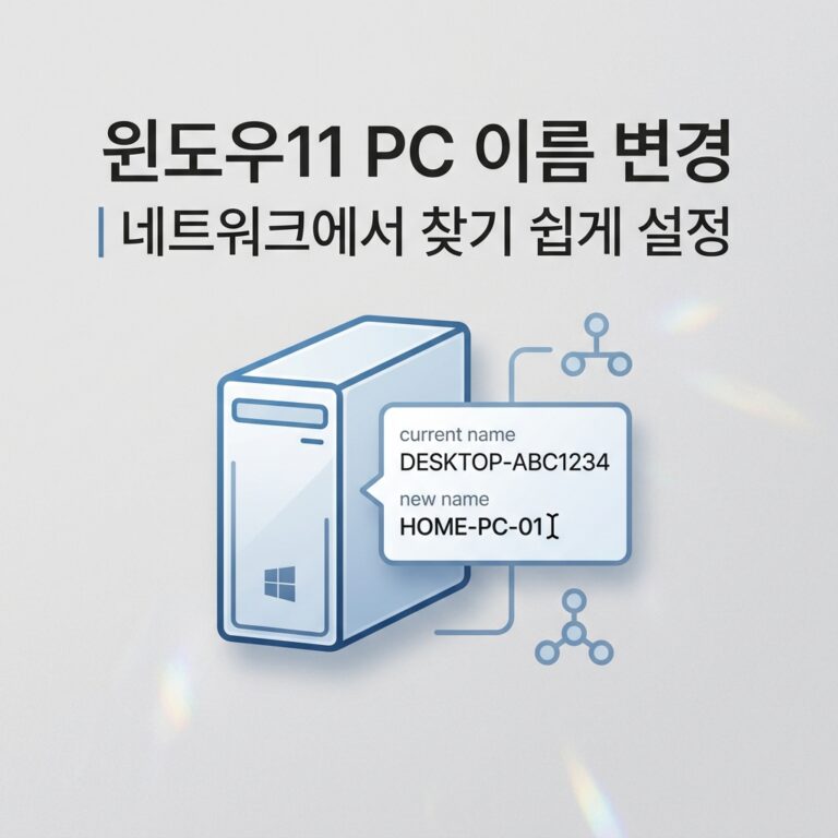 ai thumbnail minimal 윈도우11 PC 이름 변경｜네트워크에서 찾기 쉽게 설정 1789910845