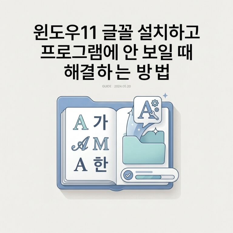 ai thumbnail minimal 윈도우11 글꼴 설치하고 프로그램에 안 보일 때 해결하는 방법 1789737265