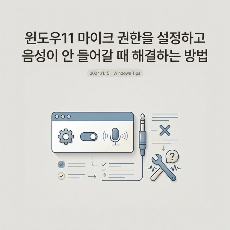 ai thumbnail minimal 윈도우11 마이크 권한을 설정하고 음성이 안 들어갈 때 해결하는 방법 1789746486