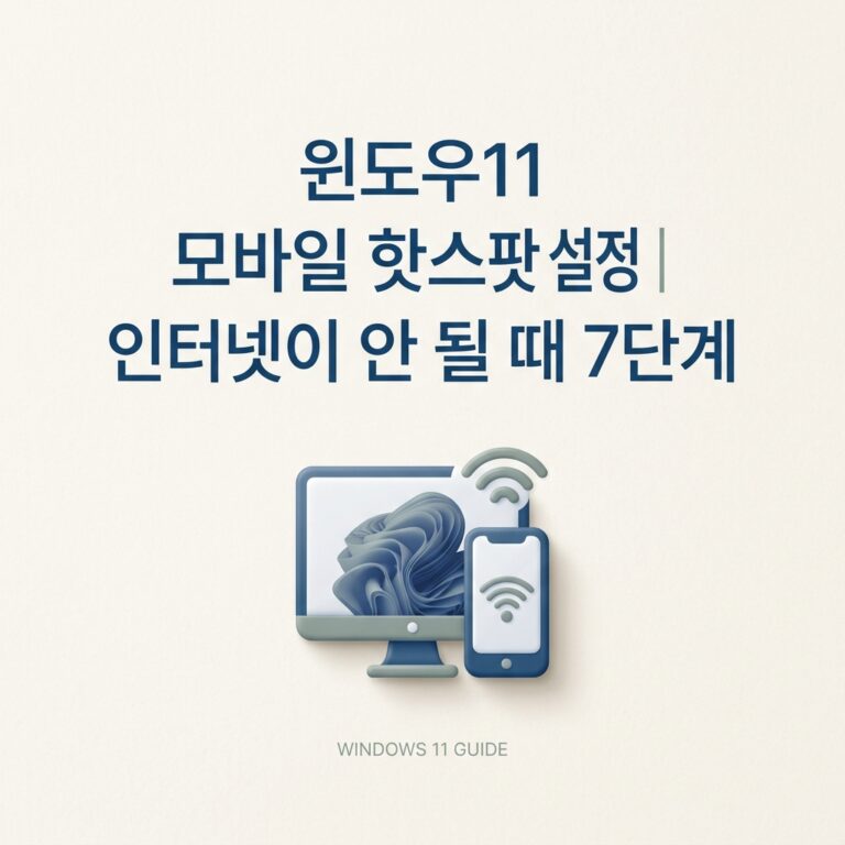 ai thumbnail minimal 윈도우11 모바일 핫스팟 설정｜인터넷이 안 될 때 7단계 1789911154
