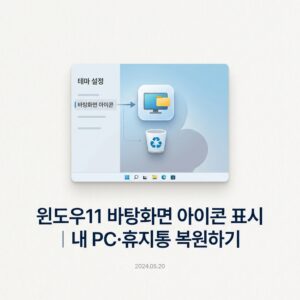 ai thumbnail minimal 윈도우11 바탕화면 아이콘 표시｜내 PC·휴지통 복원하기 1790074944