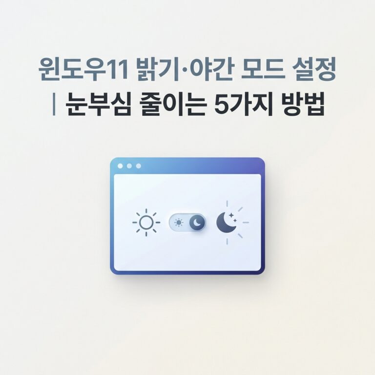 ai thumbnail minimal 윈도우11 밝기·야간 모드 설정｜눈부심 줄이는 5가지 방법 1789911114