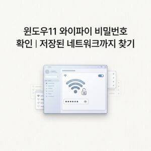 ai thumbnail minimal 윈도우11 와이파이 비밀번호 확인｜저장된 네트워크까지 찾기 1789911187
