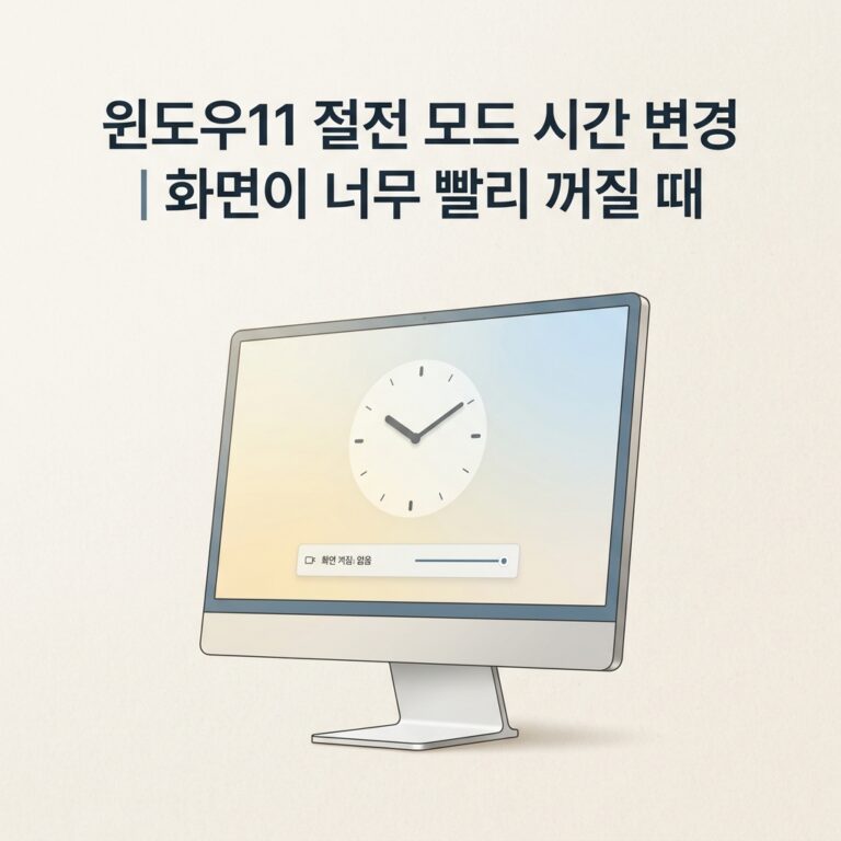 ai thumbnail minimal 윈도우11 절전 모드 시간 변경｜화면이 너무 빨리 꺼질 때 1790076735