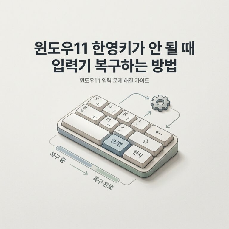 ai thumbnail minimal 윈도우11 한영키가 안 될 때 입력기 복구하는 방법 1789737397