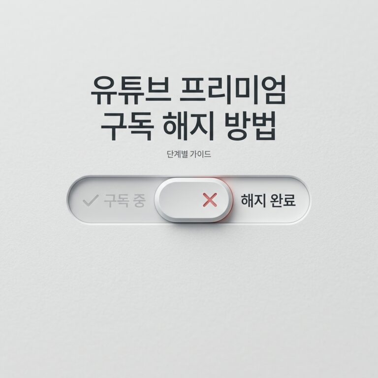 ai thumbnail minimal 유튜브 프리미엄 구독 해지 방법 1788690703