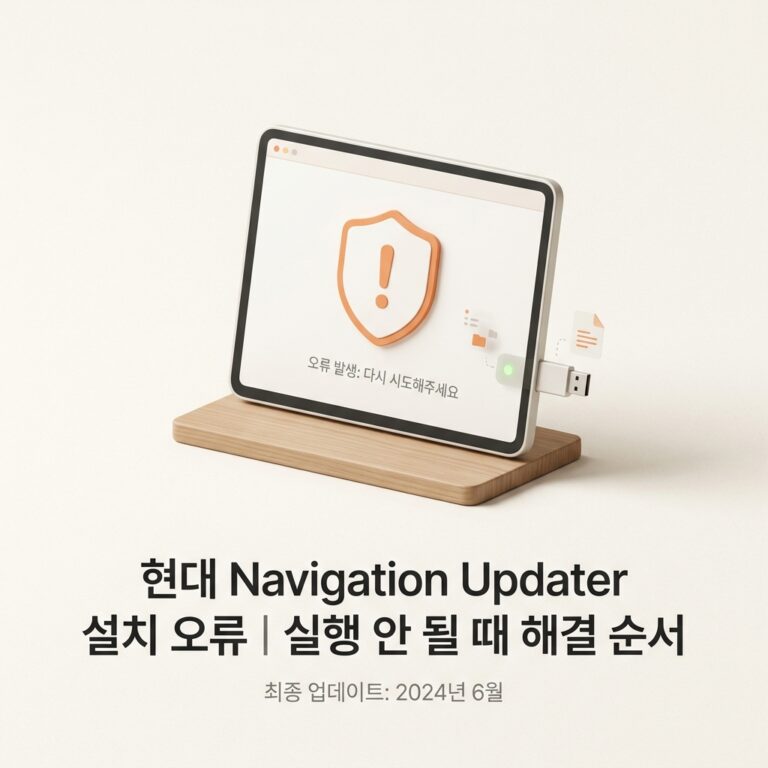 ai thumbnail minimal 현대 Navigation Updater 설치 오류｜실행 안 될 때 해결 순서 1790248717